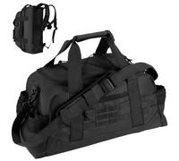 Hannibal Tactical Large Duffle Bag, Tactical Backpack MOLLE Pack for Sports/Gym/Outdoor, Black, 35L