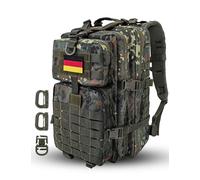 Hannibal Tactical MOLLE Assault Pack, Tactical Backpack Military Army Camping Rucksack, 3-Day Pack, Flecktarn, 40L US, Tactical
