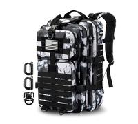 Hannibal Tactical MOLLE Assault Pack, Tactical Backpack Military Army Camping Rucksack, 3-Day Pack, Black White Camo, 40L US, Tactical