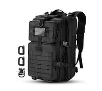 Hannibal Tactical MOLLE Assault Pack, Tactical Backpack Military Army Camping Rucksack, 3-Day Pack, Black With Grey, 40L US, Tactical Backpack