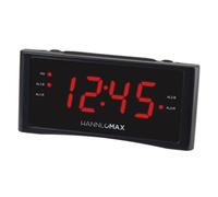HANNLOMAX HX-151CR Alarm Clock Radio, PLL AM/FM Radio, Dual Alarm, 1.2" Green LED Display, AC Operation only. (Black)