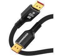 HANNORD 16K DisplayPort Cable, DP2.1 UHBR20 16K@240Hz 80Gbps HDR FreeSync G-SYNC Nylon-Braided Gold-Plated Plugs Bidirectional Cable for Gaming Monitors, Graphics, PC, KVM (10Ft)