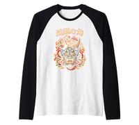 Hannya Mask Japanese Dragon The Power of Silence Art Raglan Baseball Tee