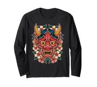 Hannya Oni Mask Devil Yokai Japanese Demon Tattoo Oni Mask Long Sleeve T-Shirt