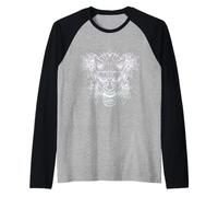 Hannya Oni Mask/Japan Anime, Demon Warrior Mask, Raglan Baseball Tee