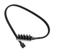 HanOaki 1 to 5 Way for PWM Fan Hub Splitter 4 Pin Power Cable Adapter for PC CPU Cooling Compatible with 3 Pin or 4 Pin Fans 40cm Cable for Computer Case and Radiator Management