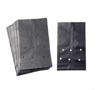 HanOaki 100-Pack Thickened PE Plant Grow Bags for Nursery, Flower, Vegetable & Fruit Cultivation - 17x35cm / 20x25cm / 20x30cm Black Nursery Pots with Drain Holes(20x25cm)