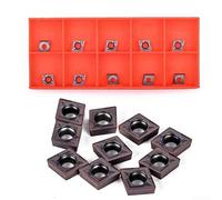 HanOaki 10PCS CCMT060204 Carbide Inserts for Lathe Turning Tool Holder, CVD Tin Al2O3 TICN Coating, Steel Alloy Processing