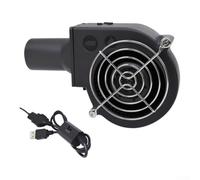 HanOaki 150mm Centrifugal Blower Fan with USB Power and Variable Controller | 3200RPM Air Pump for BBQ Grill Charcoal Ignition, Wood Stove and Fireplace Ventilation, Black