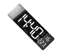 HanOaki 16" LED Digital Wall Clock, with Remote Control, Loud Dual Alarms,10-Level Dimmer, Temperature,Date(White)