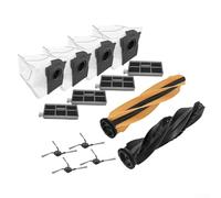 HanOaki 16 Pcs Accessory Set for Mova Z60 Ultra, Robot Vacuum Cleaner Replacement Kit Includes 2 Main Brushes 2 Rollers 4 Side Brushes 4 HEPA Filters 4 Dust Bags for Home Cleaning