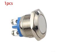 HanOaki 16mm Metal Push Button Switch | Self-Reset NO 3A 250VAC IP67 Waterproof | Nickel Plated Brass Screw Terminal for Industrial Control Panels(Flat head)