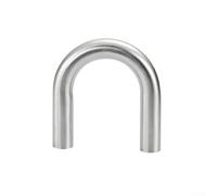 HanOaki 304 Stainless Steel 180 Degree U-Tube Elbow Polished Exhaust Pipe Rust Resistant Multi Diameter for Automotive Modification Silver 19mm to 51mm(45mm)