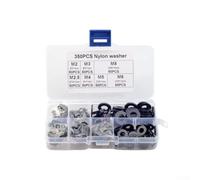 HanOaki 350 Pcs Nylon Flat Washers M2-M8, Thick Black Plastic Sealing Washers for Electrical Insulation and DIY Projects
