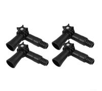 HanOaki 360° Telescopic Pole Joint Angle Adapter for 3/4 Inch Thread Extension Pole, Nylon Swivel Connector for Window Cleaning Gutter Dusting Painting, Black(4PCS)