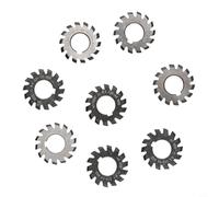 HanOaki 8 Pcs M1 Module HSS Involute Gear Cutters Set Diameter 22mm Pressure Angle 20 Degree PA20° High Speed Steel Milling Cutter Tool