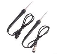 HanOaki 936 Electric Soldering Iron Handle Set for 898D Quick Heating Ergonomic High Temp Silicone Grip Plating Alloy Head Hole Pin Black 2 Pack