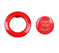 HanOaki ABS Engine Start Stop Button Cover Scratch Resistant Double Sided Tape Easy Install Interior Decor Fit for BMW 1 3 5 Series X1 X3 X5 M5 Various Models