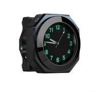 HanOaki Aluminum Alloy Motorcycle Clock Waterproof Quartz Watch Luminous for DIAL 3.3cm Fit 22-28mm Handlebar For Racing Touring Bike(black)