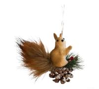 HanOaki Christmas Tree Decoration With Foam Animal Pendant, Squirrel Ornament Featuring Sitting, Climbing, And Lying Poses For Holiday Use(B)