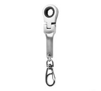 HanOaki Compact 10mm Ratchet Spanner With Integrated Keychain, Foldable Design With Full 180 Degree Rotation For On-the-Go Maintenance Tasks(Matte silver)