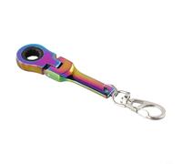 HanOaki Compact 10mm Ratchet Spanner With Integrated Keychain, Foldable Design With Full 180 Degree Rotation For On-the-Go Maintenance Tasks(Colorful)