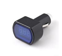 HanOaki Digital Volt Meter 12V-24V Red LED Screen Car Battery Tester Black Plastic Housing Accurate Reading Overcurrent Safe for Vehicle