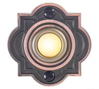 HanOaki Doorbell Push Button, Wired LED Lighted DC12-24V Metal Door Station Button for Traditional and Contemporary Homes, Bronze Finish