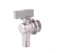 HanOaki Drain Valve Set, Brass Nickel-Plated with Quick Tool-Free Connection for High Flow in Heating Systems and Water Heaters, 6-Piece Kit (8x4cm)(Six-minute)