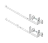 HanOaki Extended Height Desk Clamp Brackets 2 Pack, Nailless Metal Pegboard Mounts for Desktop Organisation, Compatible with 1-5.5cm Thick Tables, White, Office or Home Use