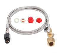 HanOaki for Sodastream Adapter Kit, CGA320 to TR21-4 Direct Adapter with Brass Aluminum Build, 60” Stainless Hose and Gauge for Drinkmate-Aarke