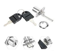 HanOaki HanOaki Zinc Alloy Cabinet Lock for Doors and Drawers Fixed Buckle Anti Swing High Performance Lever 16mm 19mm Black Silver 2 Keys(Black 19mm)