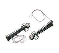HanOaki HO Scale Model Railroad Lights | 2-Pack LED Lattice Mast Lamps for Train Layout | 3V DC/AC Operation, Metal Housing with Series Resistors