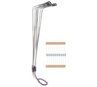 HanOaki HO Scale Model Railway LED Street Lights | 10-Piece 1:50 Scale Warm White Lamp Post Set | 3V DC/AC Metal Construction with Resistors for 12-16V Layouts