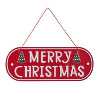 HanOaki Holiday Decorations Mini Iron Merry Christmas Welcome Sign Featuring Seasonal Greeting Design, Rust Resistant Metal, Suitable For Tree Door Tabletop Placement(A)