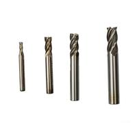 HanOaki HSS CNC 4 Flute Straight Shank End Mill Cutter High-Speed Milling Drill Bit 4/6/8/10/12mm for Copper Aluminum Steel Machining(8mm)