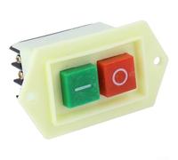 HanOaki LC3-5 LC3-10 Start Stop Push Button Switch 380V 5A 10A with Safety Lock for Bench Drill Grinder Cutting Machine, 6-Terminal Industrial Control On Off Switch(LC3-10)