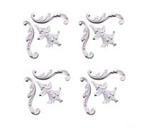 HanOaki PU Floral Corner Ornament 12cm White Ceiling Decor(16cm*4pcs)