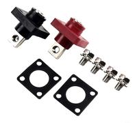 HanOaki Pure Copper Lithium Battery Terminal Connector Set 120A-200A, Nickel-Plated, IP67 Rated Screw Fixing, for Energy Storage Cabinets, Pair Black and Red(120A)