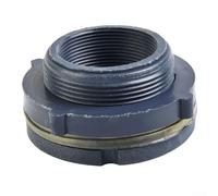 HanOaki PVC Plastic Bulkhead Fitting Adapter with Silicone Seal for Water Tanks Swimming Pools Irrigation Systems(2 inch)