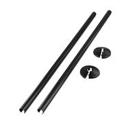 HanOaki Radiator Pipe Covers 15mm x 500mm Snap Fit Tubes and Collars Plastic Pipe Sleeves Concealment for Copper Heating Pipes Home Office Bathroom Installation(Black)