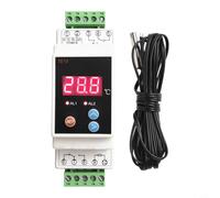 HanOaki Reliable Temperature Control, Din Rail Thermostat 2 Way Output Temperature Controller AC90-260V White Metal Plastic Alarm Function For Heating Cooling Systems