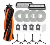HanOaki Replacement Parts Kit for Cecotec for Conga X70 Robot Vacuum, Main Brush Side Brushes Filters Dust Bags & Mop Cloths, 3.3L Sealable Nonwoven Fabric Refills(A)