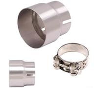 HanOaki Silver 304 Stainless Steel Exhaust Reducer Adapter Multiple Sizes Available Anti Secure Fit No Extra Tools Needed for Most Motorbike Exhaust Modification(51 To 52 Interface)