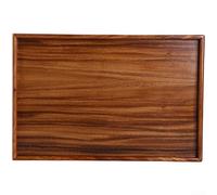 HanOaki Walnut Wood Tea Serving Tray Japanese Minimalist Design Platters Smooth Hand-Finished Surfaces Ergonomic Grip for Coffee Snacks Desserts Multi-Size Brown Living Room Study(45x35x2.6cm)