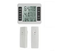 HanOaki Wireless Refrigerator Thermometer, Digital Temperature Humidity Monitor with Remote Sensor, Programmable Alarm for Freezer, Indoor and Outdoor Use(2X sensor)