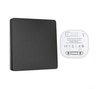 HanOaki Wireless Self-Generating Remote Control Switch, 433.92 MHz, 86 Rocker Type, IP44 Rated, Battery-Free, Indoor/Outdoor 30-100m Range(Black)