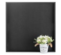 Hanobe Black Large Serving Tray for Ottoman, 55cm PU Leather Square