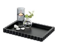 Hanobe Black Modern Decorative Tray for Coffee Table Ottoman, Rectangular
