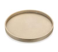 Hanobe Decorative Coffee Table Tray: Gold Wood Tray Round Rustic Wooden Trays 31cm/12.2in Circle Farmhouse Centerpiece Candle Holder for Home Decor Ottoman Counter Display Living Room Organizer